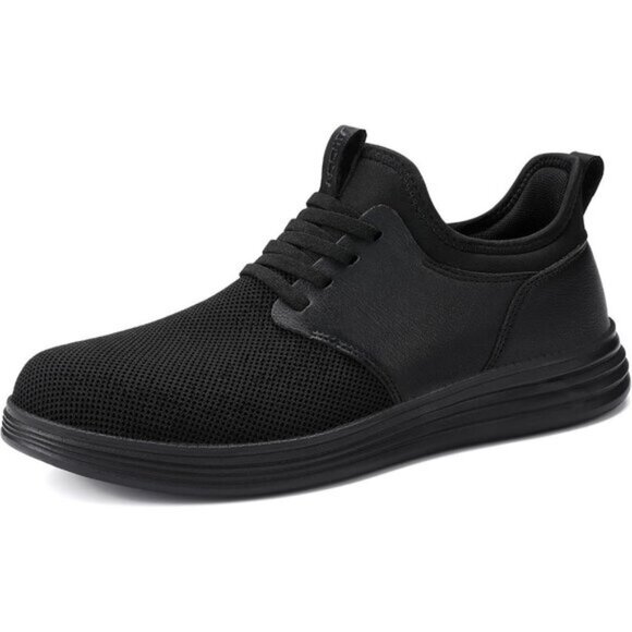 ⚡VILOCY Men's All Black Fashion Dress Oxfords Business Mesh Breathable Sneakers - Picture 5 of 7